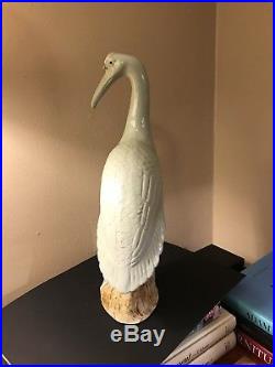 Antique Chinese Porcelain Rare Bird Heron Figurine 17