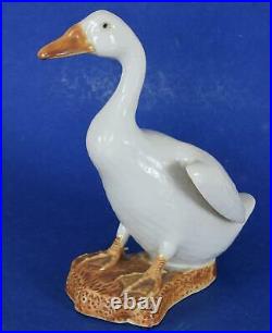 Antique Chinese Porcelain White Duck circa 1890-1900 Backwards C China Mark