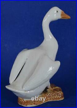 Antique Chinese Porcelain White Duck circa 1890-1900 Backwards C China Mark