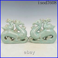 Antique Chinese Song dynasty Porcelain Ru porcelain Mother and son Bird Statue