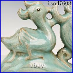 Antique Chinese Song dynasty Porcelain Ru porcelain Mother and son Bird Statue