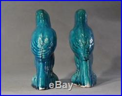 Antique Chinese Sxport Porcelai Qing Dynasty Porcelain Turquoise Glazed Parrots
