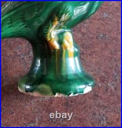 Antique Chinese Tang Style Majolica Parrot Sculpture Pottery