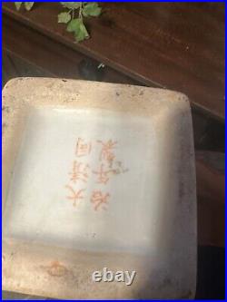 Antique Chinese Tongzhi 1862 To 1873 Porcelain Vase Blue Birds Flowers