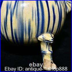 Antique Chinese White Blue Glaze Porcelain Duck Bird Wine Teapot Flagon Statue