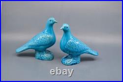 Antique, Chinese, pair birds, figurines, 7 x 6 inches