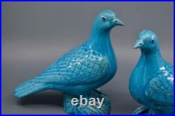 Antique, Chinese, pair birds, figurines, 7 x 6 inches