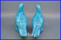 Antique, Chinese, pair birds, figurines, 7 x 6 inches