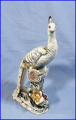 Antique Chinese porcelain peacocks pair circa early Century rarely seen