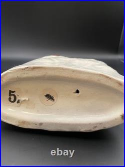 Antique English Staffordshire, Hand-Painted Pottery. Man, Woman with Dog & Bird