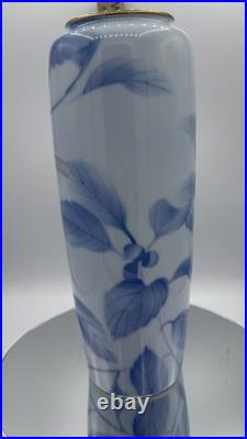 Antique Fukagawa Seiji Blue Bird Porcelain Vase 11.25 JAPANESE