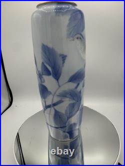 Antique Fukagawa Seiji Blue Bird Porcelain Vase 11.25 JAPANESE
