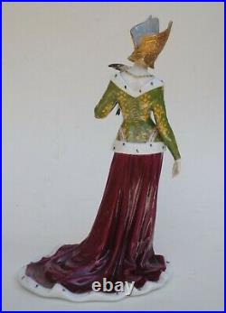Antique German Dressel Kister Medieval Queen WithBird 9 Porcelain Figure