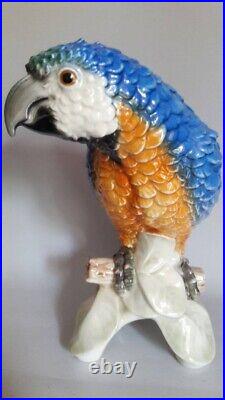 Antique Germany Statue Porcelaine Figure Bird Parrot Goebel Collectible Figurine