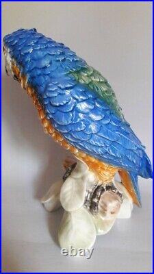 Antique Germany Statue Porcelaine Figure Bird Parrot Goebel Collectible Figurine
