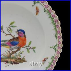 Antique KPM Berlin Porcelain Bird German Hand Painted Gilt Plate 1800 STUNNING