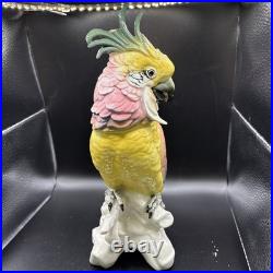 Antique Karl Ens Cockatoo Parrot Bird Figurine Porcelain Ceramic Large 12 High