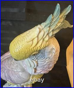 Antique Karl Ens Cockatoo Parrot Bird Figurine Porcelain Ceramic Large 13