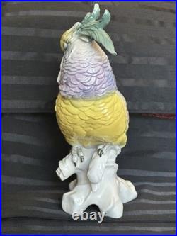 Antique Karl Ens Cockatoo Parrot Bird Figurine Porcelain Ceramic Large 13