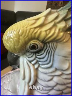 Antique Karl Ens Cockatoo Parrot Bird Figurine Porcelain Ceramic Large 13