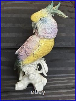 Antique Karl Ens Cockatoo Parrot Bird Figurine Porcelain Ceramic Large 13