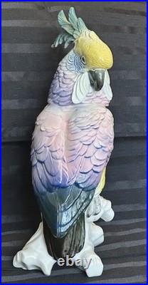 Antique Karl Ens Cockatoo Parrot Bird Figurine Porcelain Ceramic Large 13