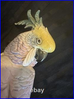 Antique Karl Ens Cockatoo Parrot Bird Figurine Porcelain Ceramic Large 13