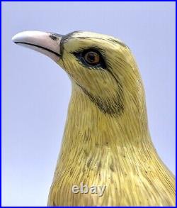 Antique Ludwigsburg German 1800s Porcelain Oriole Bird on Tree Trunk Figurine