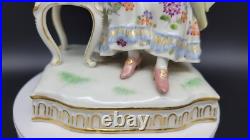 Antique Meissen Porcelain Figure Lady withBird Cage, Germany