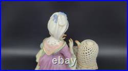 Antique Meissen Porcelain Figure Lady withBird Cage, Germany