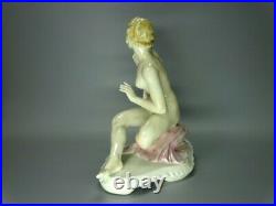 Antique Nude Nymph Lady & Parrot Porcelain Figurine Karl Ens Art Sculpture Decor