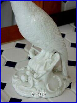 Antique Nymphenburg Blanc de Chine Porcelain Parrot Cockatoo Bird Statue