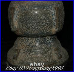 Antique Old China Dynasty Song Jun Porcelain Square Bottle Flower Bottle Vase