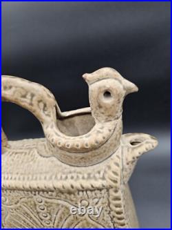 Antique Old Dynasty Ge Kiln Porcelain Monkey Animal Bird Birds Horse Milk Kettle