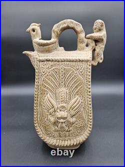 Antique Old Dynasty Ge Kiln Porcelain Monkey Animal Bird Birds Horse Milk Kettle