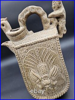 Antique Old Dynasty Ge Kiln Porcelain Monkey Animal Bird Birds Horse Milk Kettle