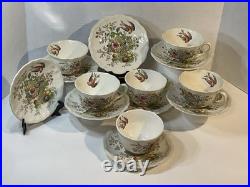 Antique Plate And Tea Cup Set, 8 Plates 6 Cups, Royal Doultan, made In England