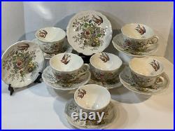 Antique Plate And Tea Cup Set, 8 Plates 6 Cups, Royal Doultan, made In England