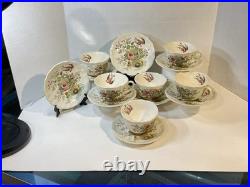 Antique Plate And Tea Cup Set, 8 Plates 6 Cups, Royal Doultan, made In England