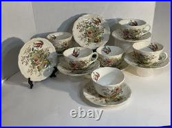 Antique Plate And Tea Cup Set, 8 Plates 6 Cups, Royal Doultan, made In England