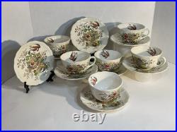 Antique Plate And Tea Cup Set, 8 Plates 6 Cups, Royal Doultan, made In England