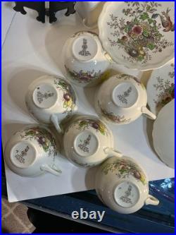 Antique Plate And Tea Cup Set, 8 Plates 6 Cups, Royal Doultan, made In England