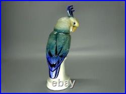 Antique Porcelain Blue Parrot Figurine Karl Ens Germany Art Sculpture Decor Gift