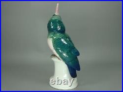 Antique Porcelain Green Parrot Cockatoo Figurine Karl Ens Germany Art Sculpture