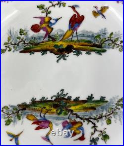 Antique Porcelain Hand Painted Pedestal Tureen With LID Floral With Birds