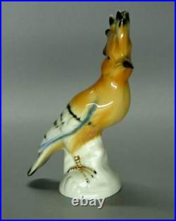 Antique Porcelain Hoopoe Bird Figurine Lippelsdorf Germany 1970-1975 12cm Decor