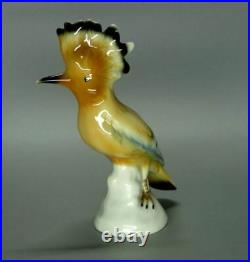 Antique Porcelain Hoopoe Bird Figurine Lippelsdorf Germany 1970-1975 12cm Decor