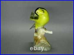 Antique Porcelain Oatmeal Bird Figurine Hutschenreuther Germany Art Sculpture