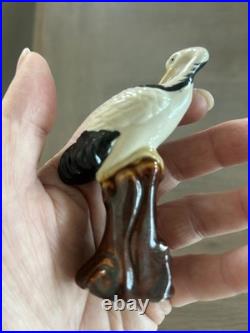 Antique Porcelain little Pair of Figurines Birds Chinese Cranes Marked Bottom