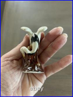 Antique Porcelain little Pair of Figurines Birds Chinese Cranes Marked Bottom